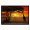 Designart - Typical African Sunset with Giraffe - Oversized African Landscape Framed Canvas Art